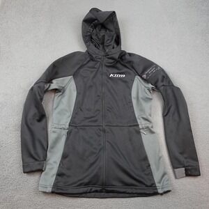 Klim Evolution Jacket Womens Large Black Gray Hooded Softshell Fleece Lined
